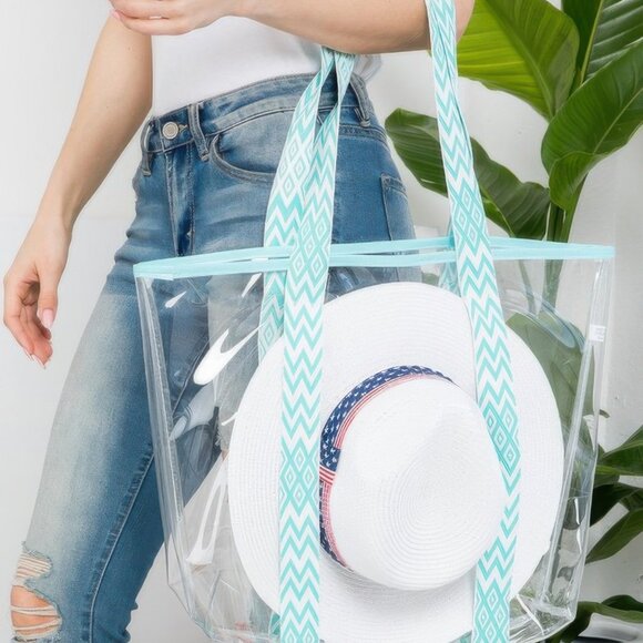 Hat Carrying Clear Tote Bag - Picture 2 of 4